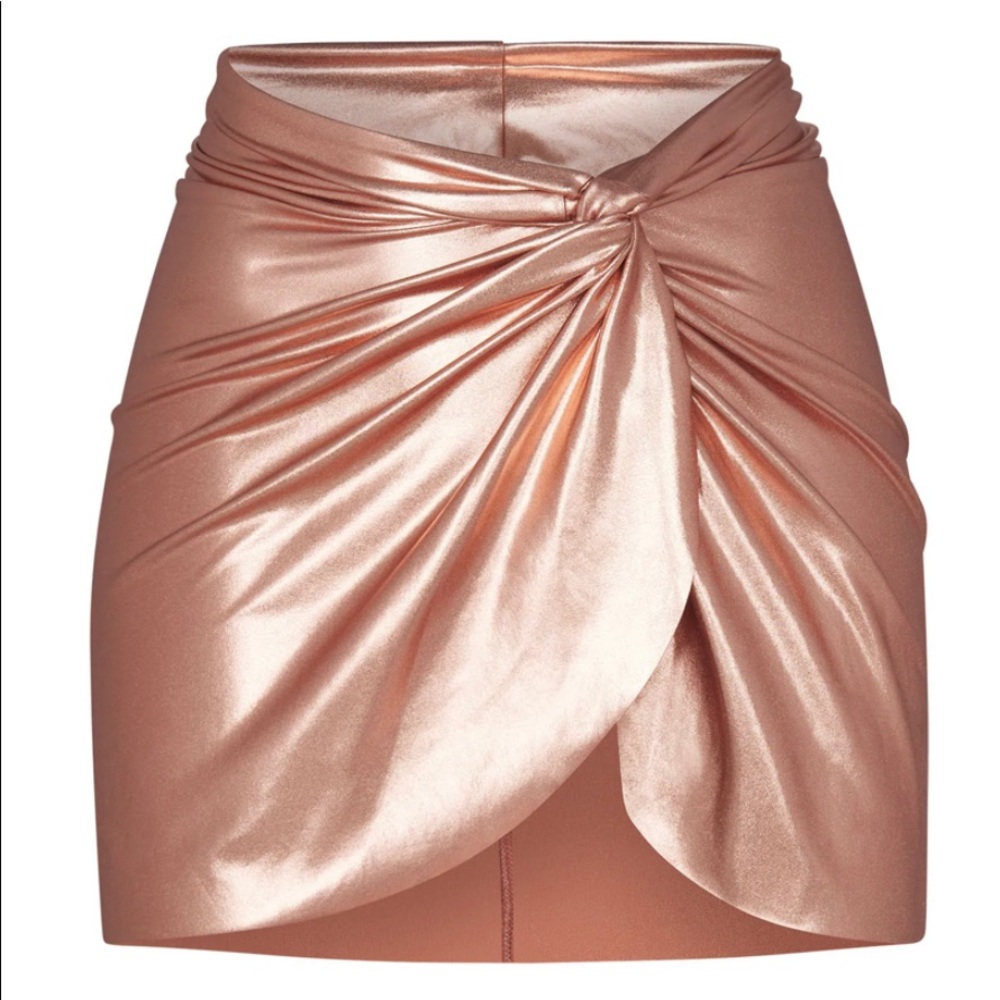 Brand New w/ tags SKIMS metallic swim skirt rose gold champagne